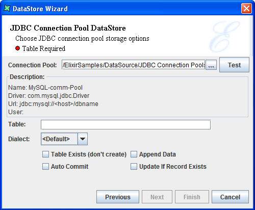 DataStore Wizard - Connection Pool