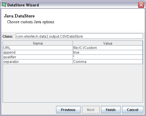 Custom Java Option Screen