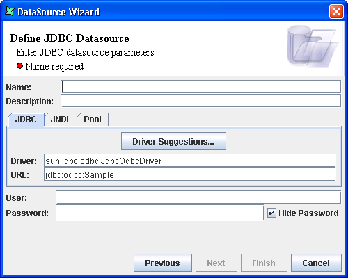 JDBC DataSource Wizard