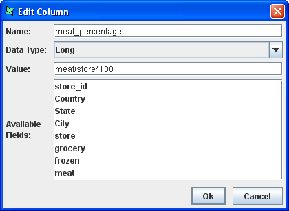 Completed Add Column Dialog