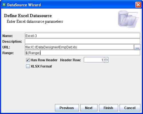 Completed DataSource Wizard