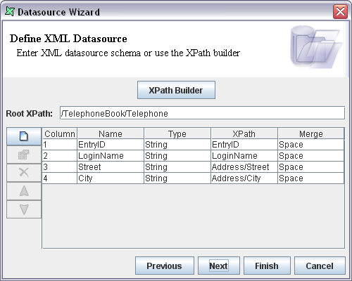 XML DataSource Schema