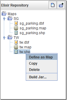 Define .shp file as .map file