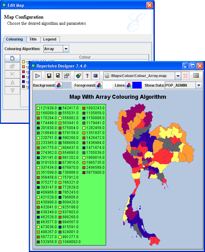 Colouring Algorithm - Array (with numerous regions)
