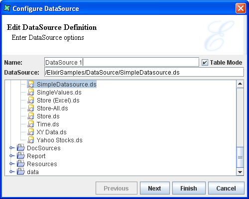Configure DataSource Wizard