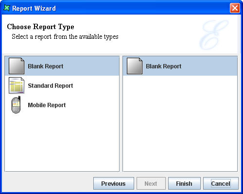 Choose Report Type