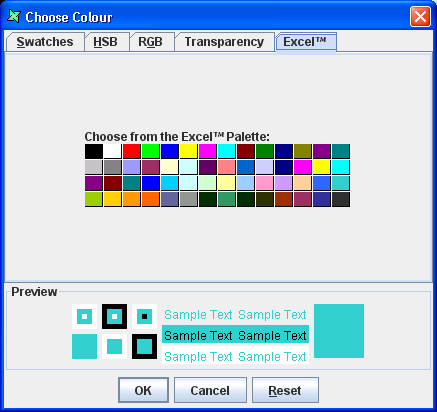 Choose Colour (Excel Compatible)